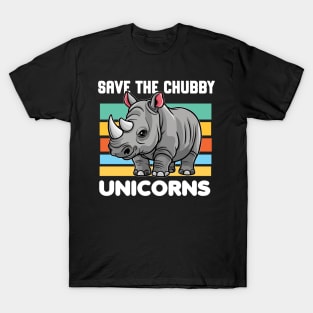 Save the chubby unicorns - retro T-Shirt